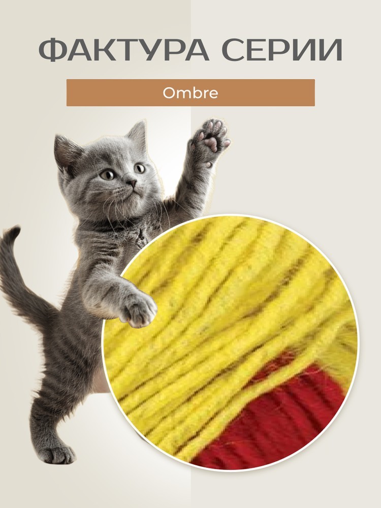 Пряжа NAKO Ombre (Нако Омбре), (20455), мультиколор, 5 шт. по 100 г — картинка 3