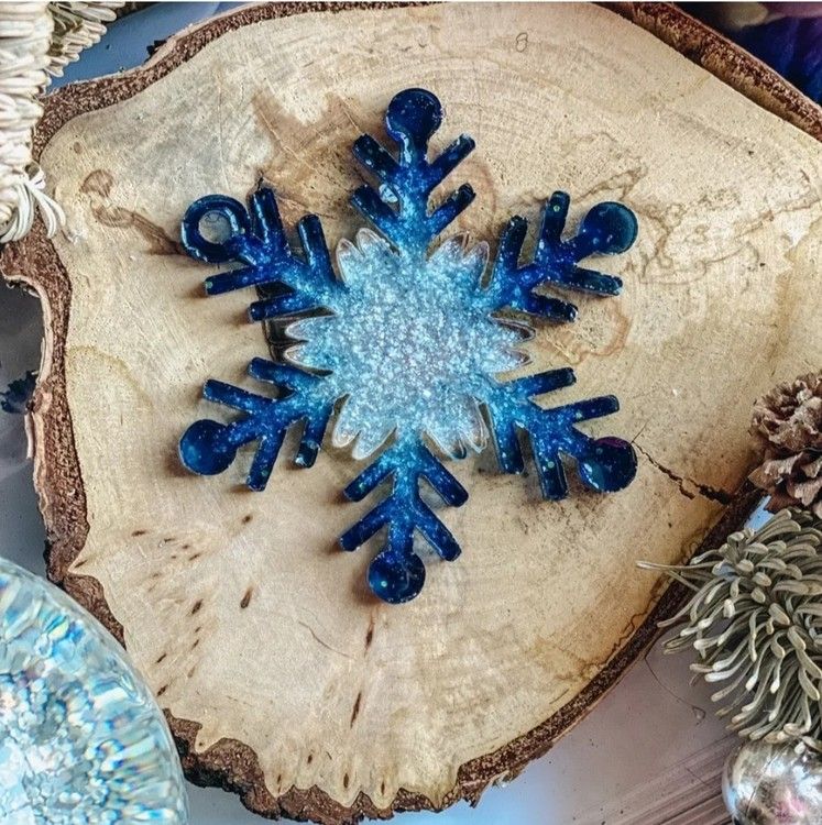 Елочная игрушка Снежинка №4 - Силиконовый молд, ResinArt — картинка 6