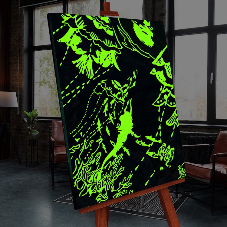 Картина по номерам со светящейся краской «Подводный мир» — картинка 2