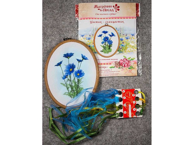 Вышивка лентами «Синеглазки» — картинка 2