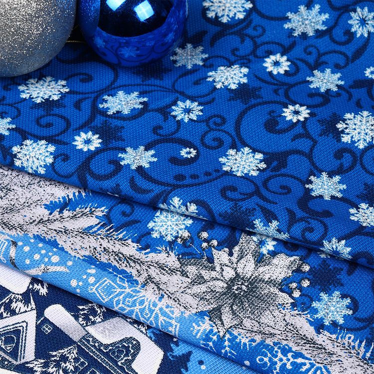 Ткань Рогожка, 5 м x 150 см, 165 г/м², цвет: новогодний принт, IDEAL — картинка 3