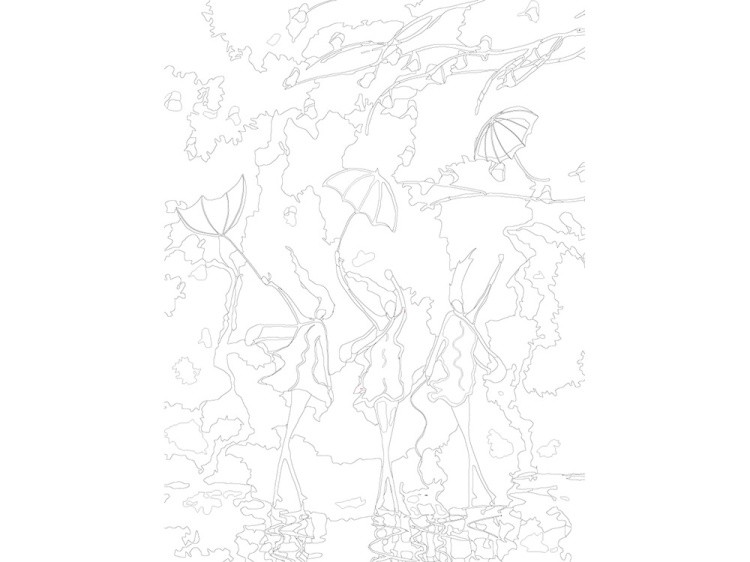 Картина по номерам «Девушки и дождь» — картинка 3