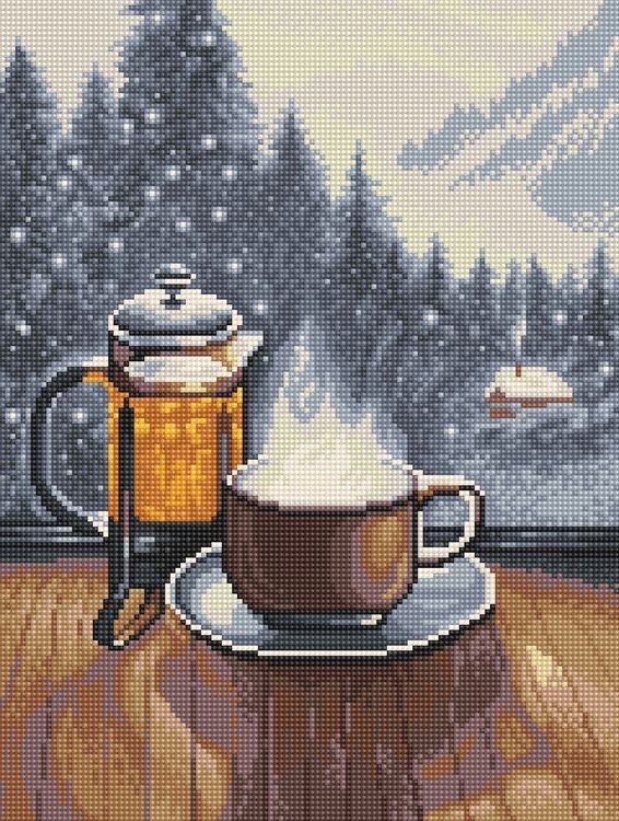 Алмазная вышивка «Зимний вечер» — картинка 2