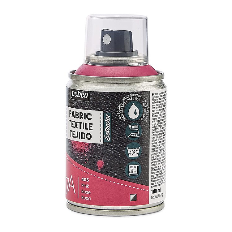 Краска для текстиля 7А Spray (аэрозоль), цвет: розовый, 100 мл, Pebeo — картинка 3