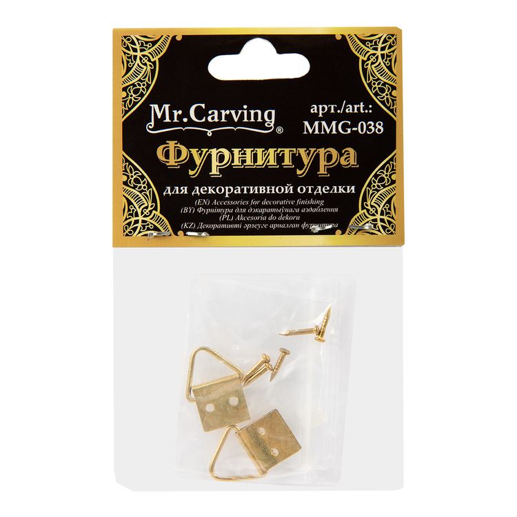Фурнитура для шкатулок «Подвес», 1x2 см, 5 упаковок по 2 шт., цвет: золото, Mr. Carving — картинка 2