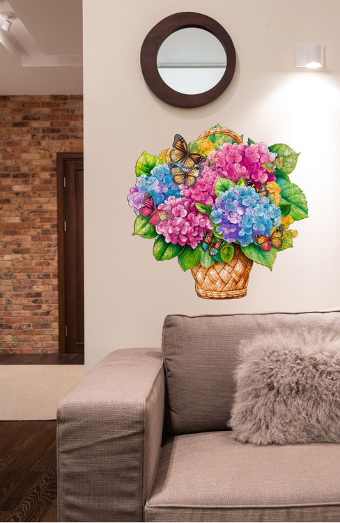 Деревянные пазлы «Корзина с Гортензиями S», Woodbests — картинка 7