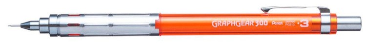 Карандаш автоматический GraphGear 300, оранжевый корпус. 0,3 мм, Pentel