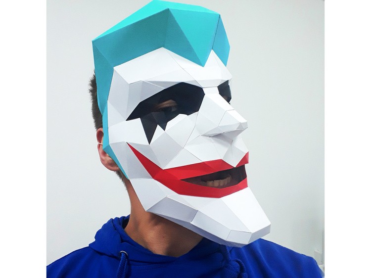 Бумажная модель для склеивания маска «Джокер» — картинка 2