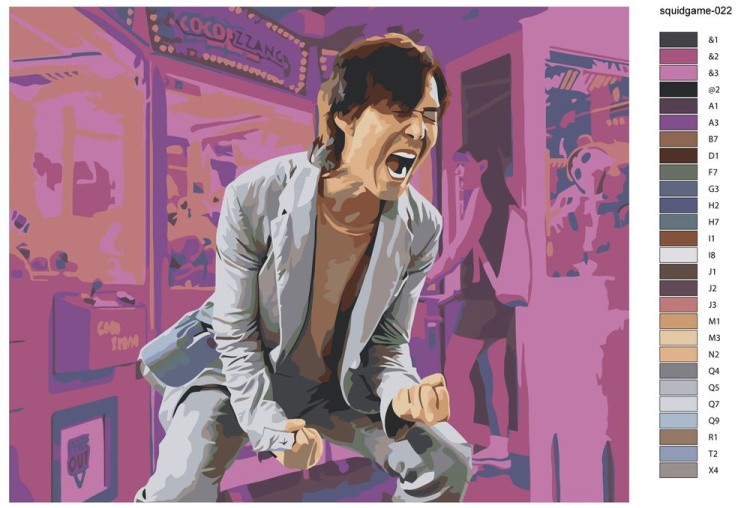 Картина по номерам «Игра в кальмара: Сон Ки Хун 3» — картинка 2