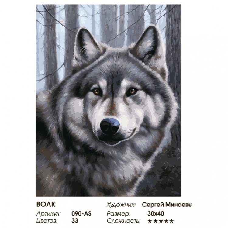 Картина по номерам «Волк» — картинка 2