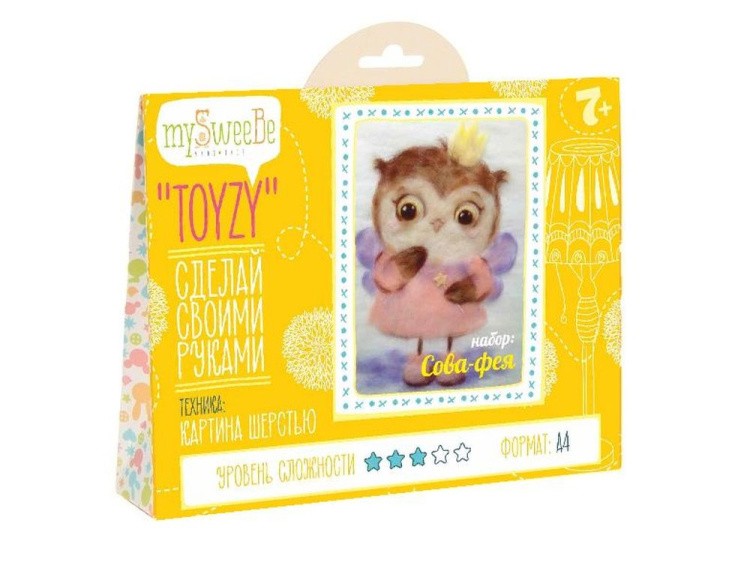 Картина шерстью «Сова-фея» — картинка 2