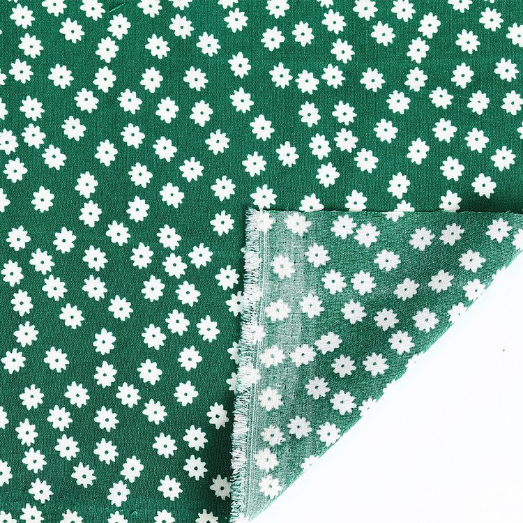 Ткань Софт, 5 м x 150 см, 105 г/м², цвет: зеленый, цветочный принт, TBY — картинка 3