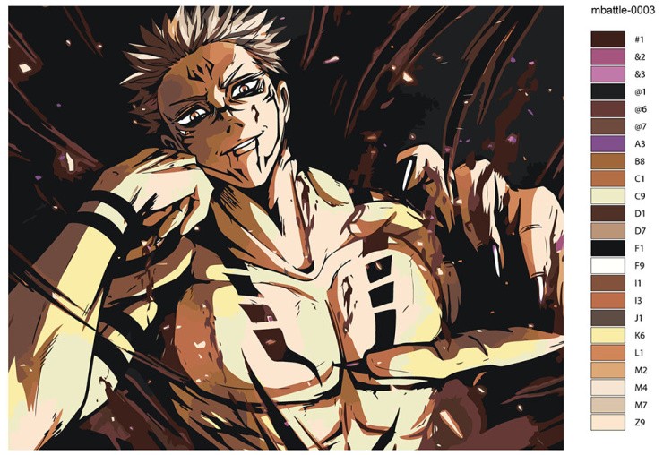 Картина по номерам «Аниме манга Магическая битва: Сукуна» — картинка 2