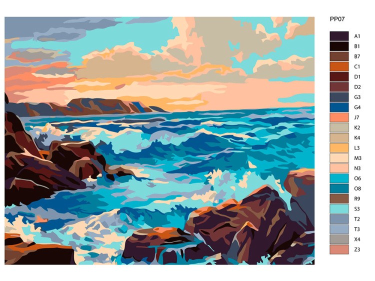 Картина по номерам «Морской прибой» — картинка 2