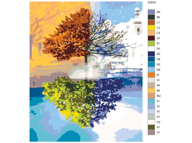 Картина по номерам «Четыре сезона» — картинка 2