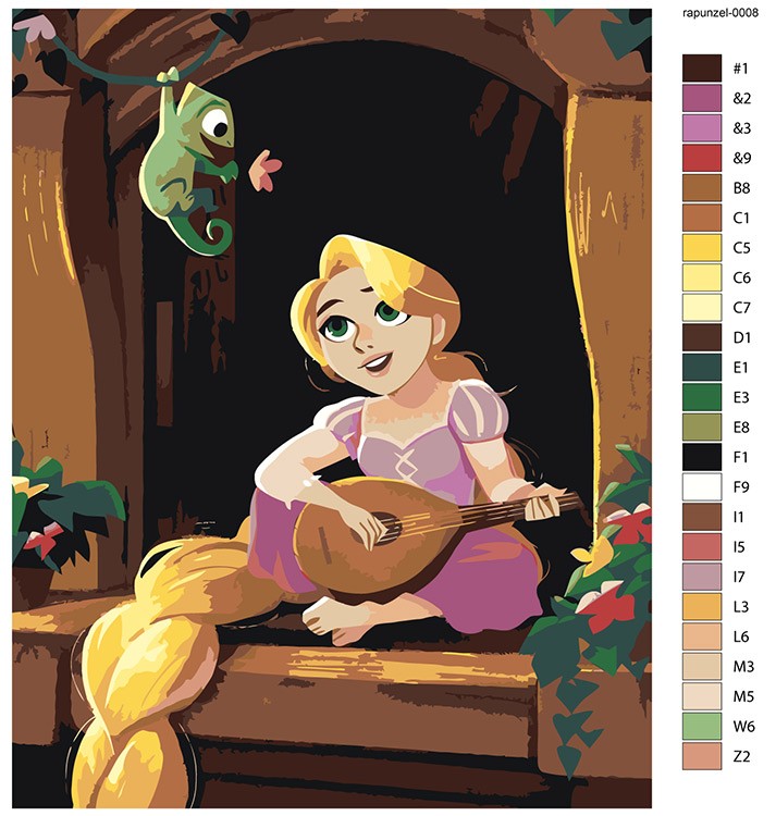 Картина по номерам «Герои Дисней: Рапунцель арт 40x50» — картинка 2