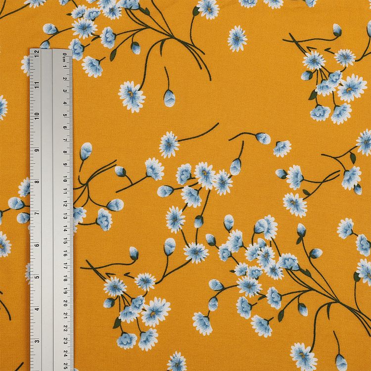 Ткань Штапель с рисунком, 5 м, ширина 145 см, 110 г/м2, цвет: с3 желтый, TBY — картинка 4