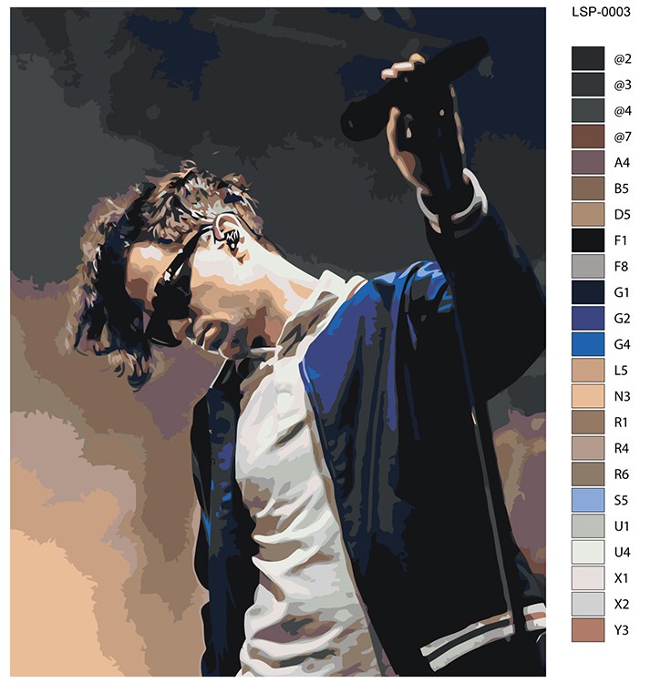 Картина по номерам «Рэпер ЛСП LSP: Олег на сцене» — картинка 2