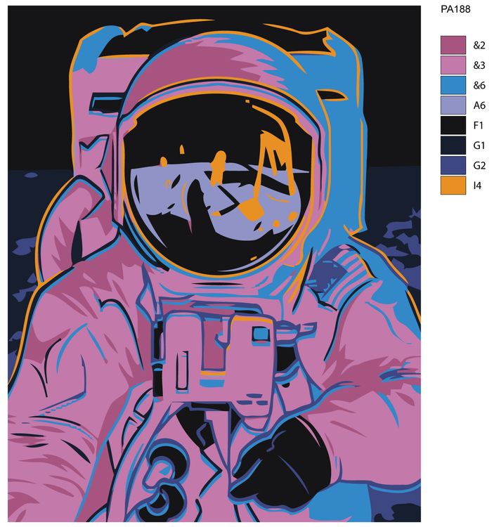 Картина по номерам «Космонавт» — картинка 2