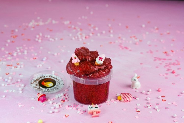 Слайм Стекло с красными блестками, 100 гр
— картинка 2