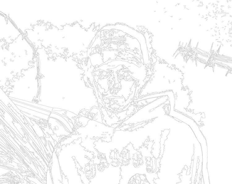 Картина по номерам «OG buda ОГ буда рэпер: монохром арт 40x50» — картинка 3