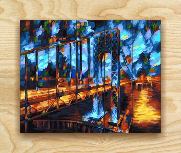 Картина по номерам по дереву Flamingo «Бруклинский мост» — картинка 2