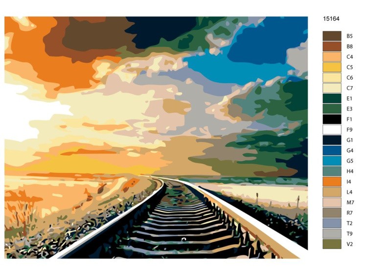 Картина по номерам «Железная дорога» — картинка 2