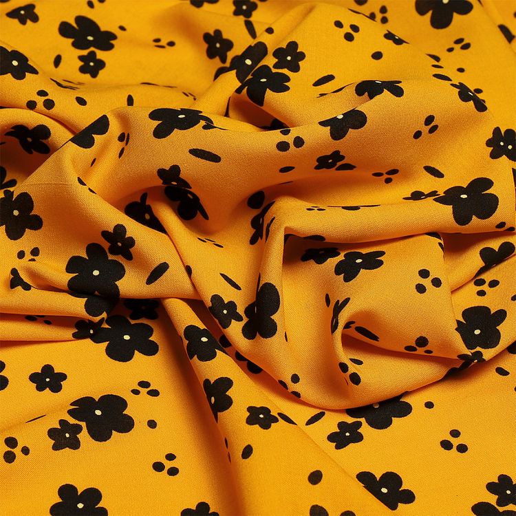 Ткань Штапель с рисунком, 5 м, ширина 145 см, 110 г/м2, цвет: с3 желтый, TBY — картинка 3