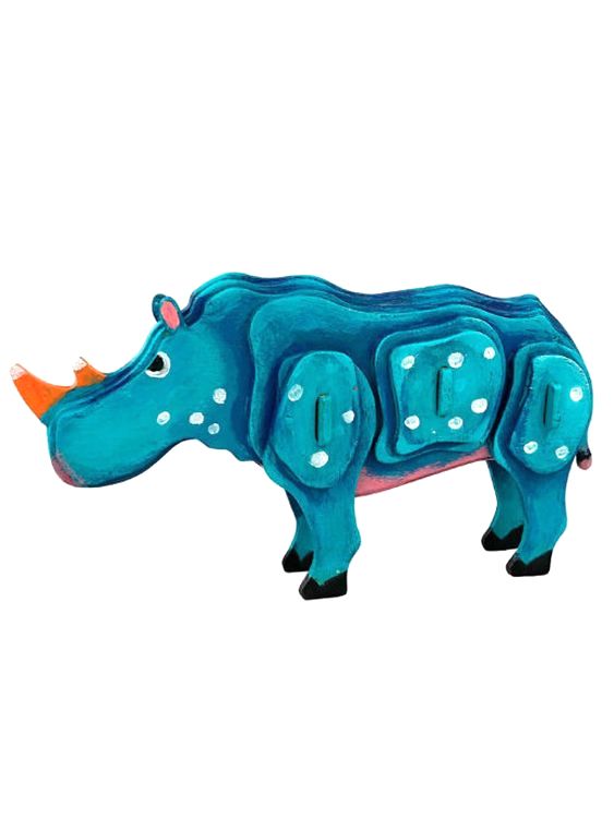 3D пазл-раскраска «Носорог»