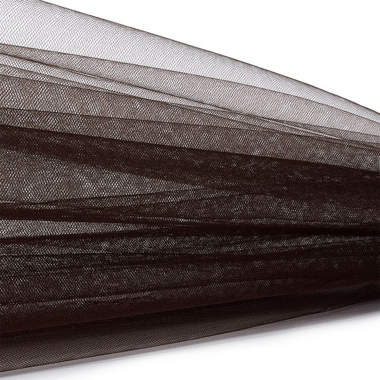 Еврофатин мягкий матовый Hayal Tulle, 5 м, ширина 300 см, 100% полиэстер, цвет: шоколадный, Hayal — картинка 2