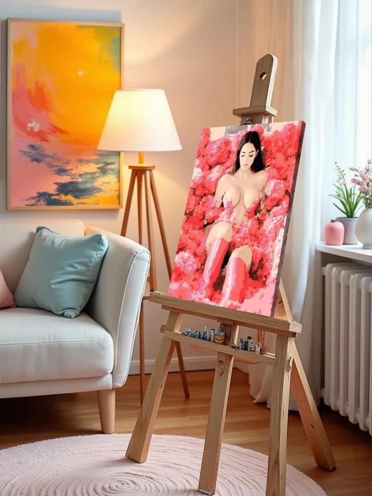 Картина по номерам «Обнаженная девушка в цветах 40x50» — картинка 9