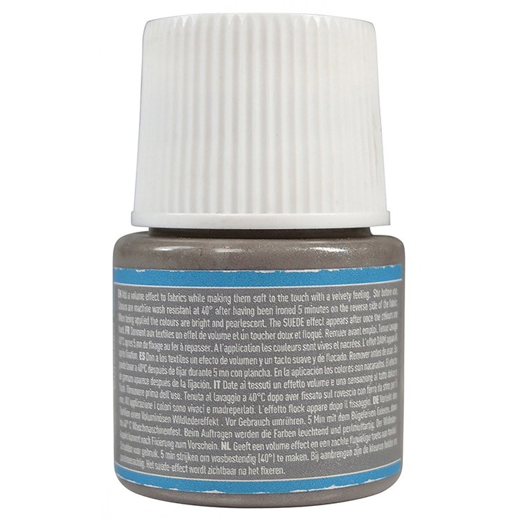 Краска для темных и светлых тканей с эффектом замши Setacolor, цвет: серая галька, 45 мл, Pebeo — картинка 4