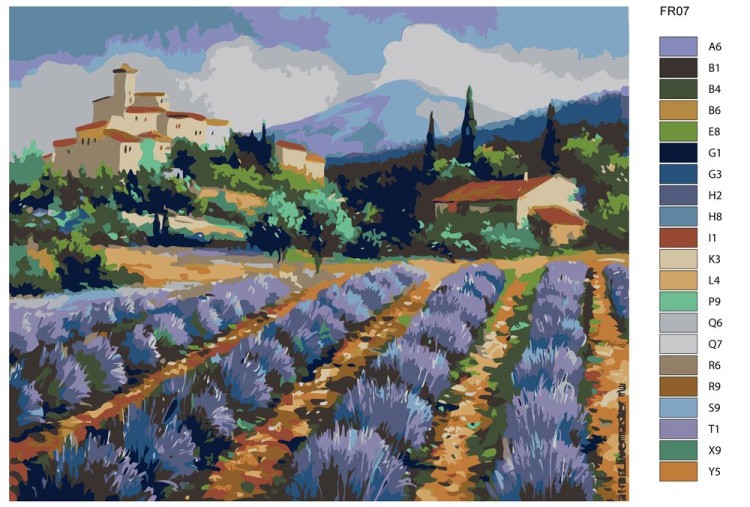 Картина по номерам «Лавандовые поля» — картинка 2