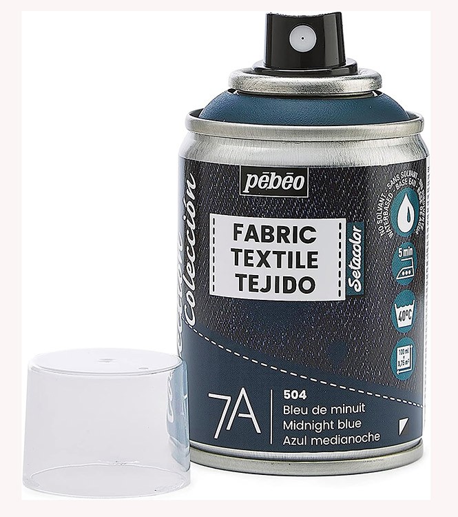 Краска для текстиля 7А Spray (аэрозоль), цвет: синяя полночь, 100 мл, Pebeo — картинка 3
