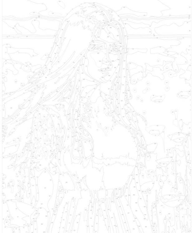 Картина по номерам «Девушка со светлыми волосами в поле» — картинка 3