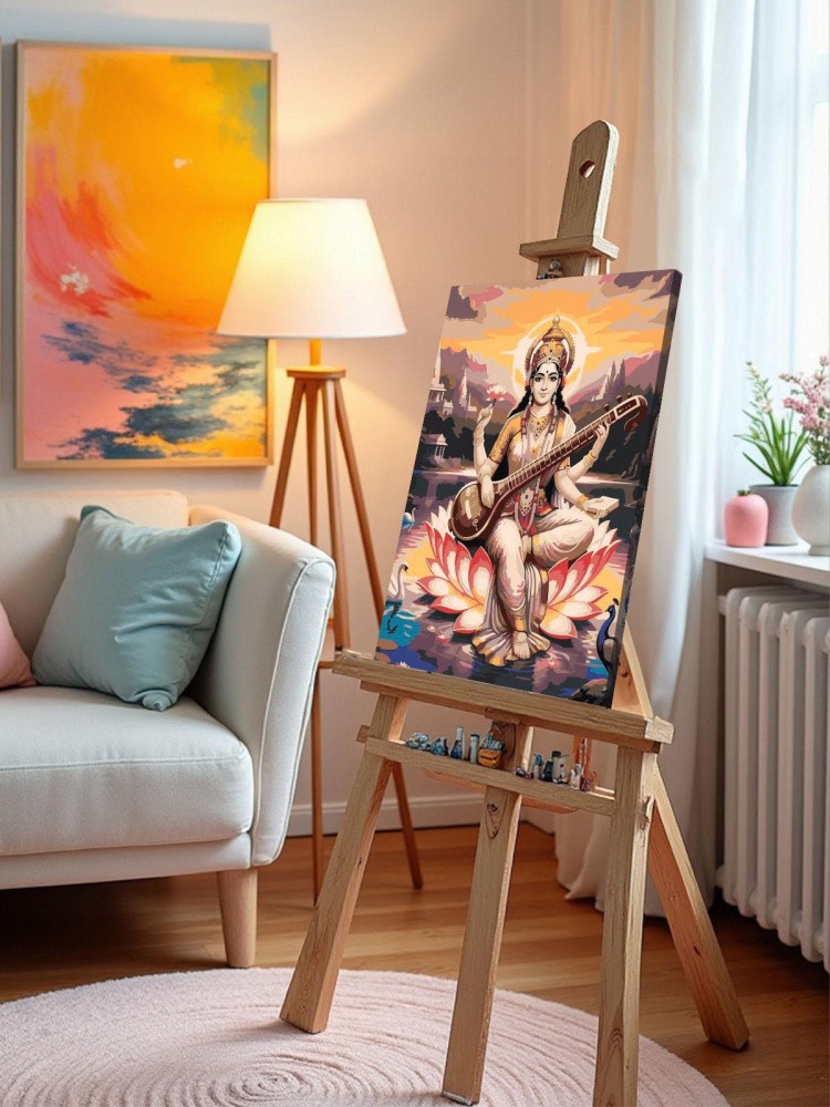 Картина по номерам Богиня Сарасвати на лотосе Буддизм — картинка 9