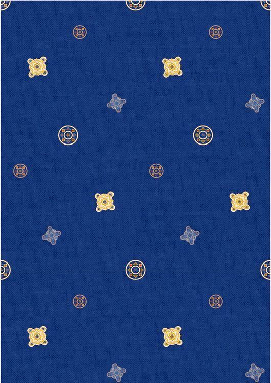 Ткань для пэчворка Индийское Сари, 146 г/м², 60х110 см, 100% хлопок, цвет: синий, принт, Peppy