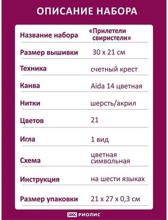 Набор для вышивания «Прилетели свиристели» — картинка 5