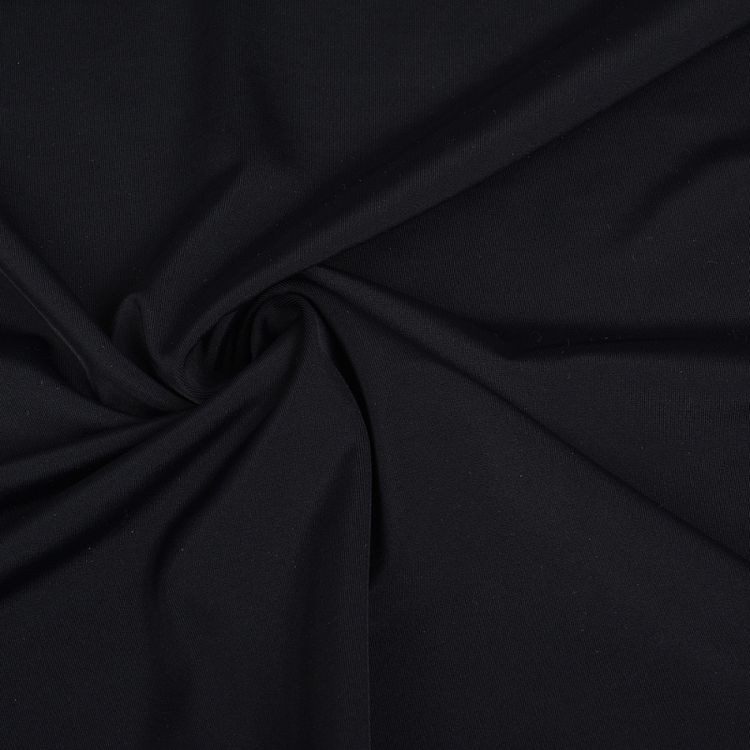 Ткань трикотажная Бифлекс матовый, 5 м, ширина 152 см, 180 г/м², цвет: 1 черный, TBY