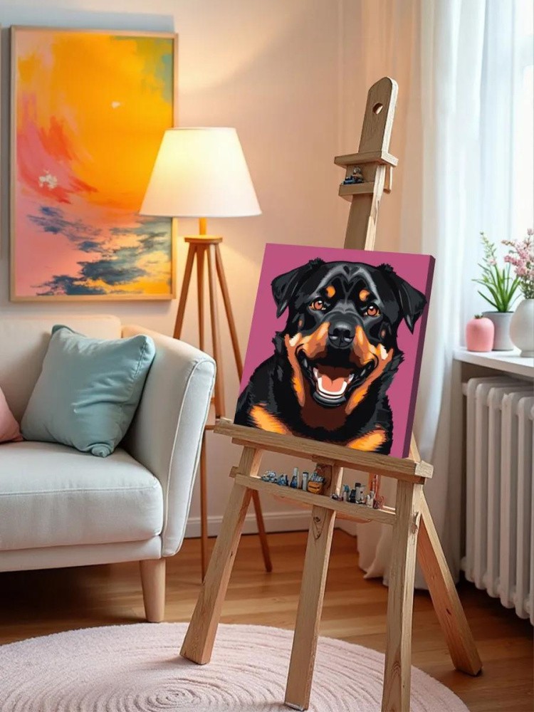 Картина по номерам «Улыбчивый ротвейлер» — картинка 10