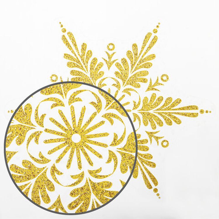Украшение для окон и стекла «Золотистые снежинки 1» — картинка 5