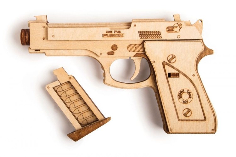 Конструктор из дерева «Пистолет-резинкострел с мишенями», Wood Trick — картинка 2