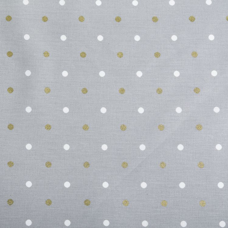 Ткань ранфорс с глитером Бусинки,100% хлопок, 3 м, ширина 240 см, цвет: серый/золото, Wella Home — картинка 2
