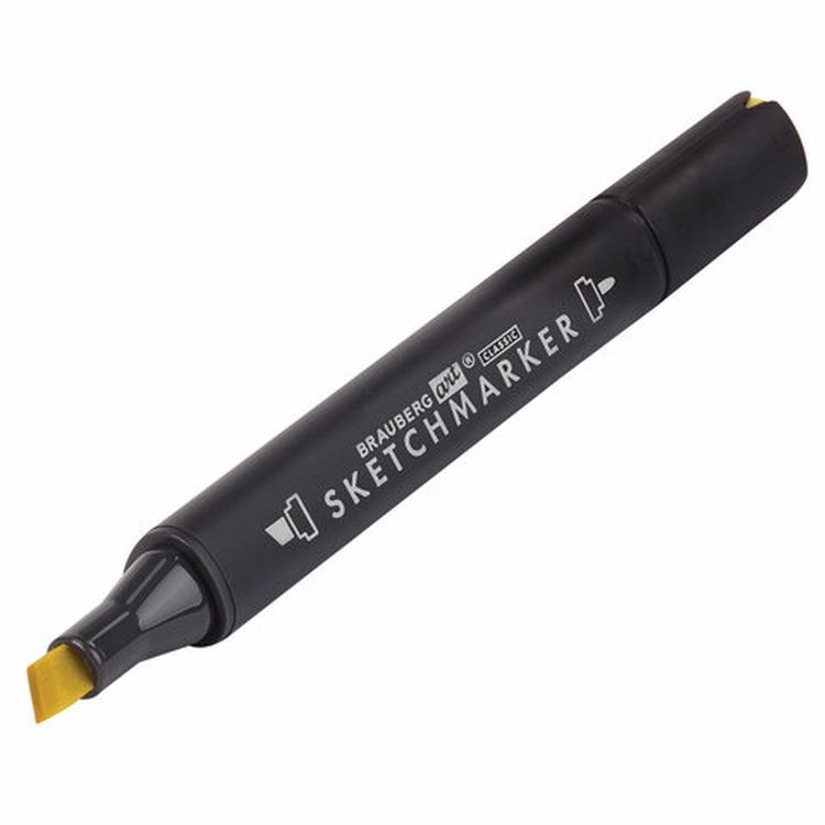 Маркер для скетчинга двусторонний 1 мм - 6 мм BRAUBERG ART CLASSIC, цвет: желтый канареечный — картинка 5