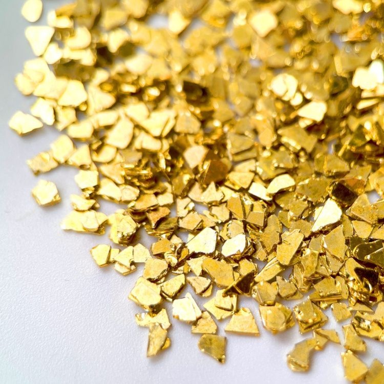 Стеклянная крошка зеркальная золотая, 100 г — картинка 2