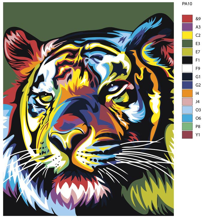 Картина по номерам «Радужный тигр» — картинка 2