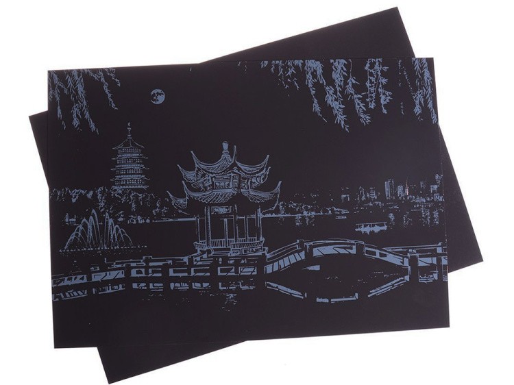 Скретч-картина «West Lake» (цветная) — картинка 2