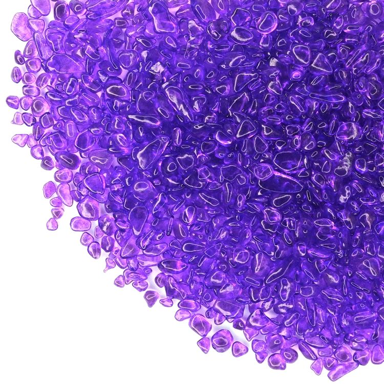 Стеклянные камушки прозрачные, фиолетовые, 100 г