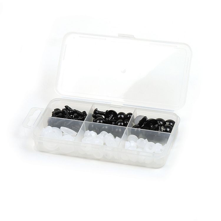Набор глаз в органайзере винтовые, пластик, бусинки d7-18 мм, 48 шт., с фиксацией №2, Magic 4 Toys — картинка 2