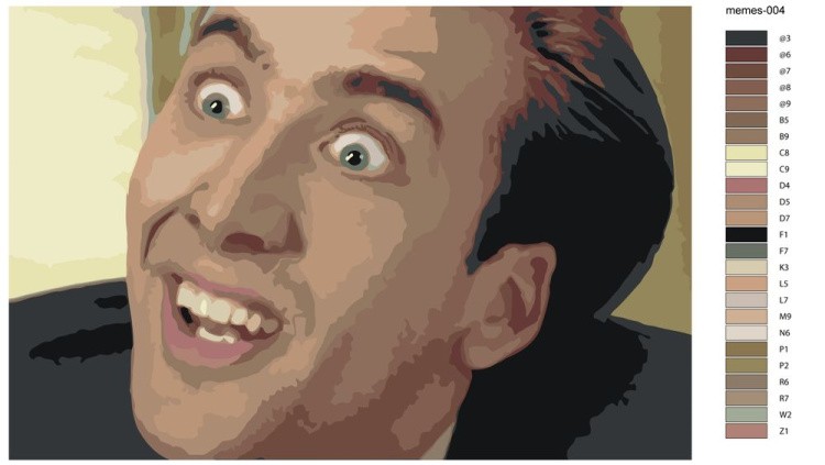 Картина по номерам «Мем: Николас Кейдж - Да ладно..» — картинка 2